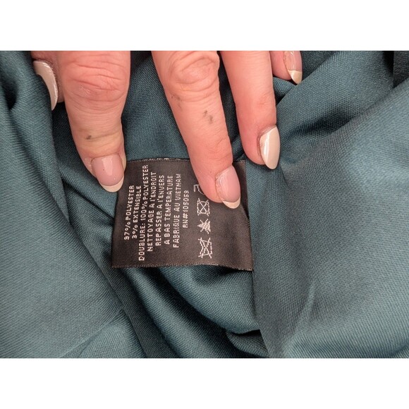 DJ-Jaz Floral Teal Satin Rouged Ruffled Padded Mini Tank Dress Prom JRs Size 3 - Picture 11 of 13